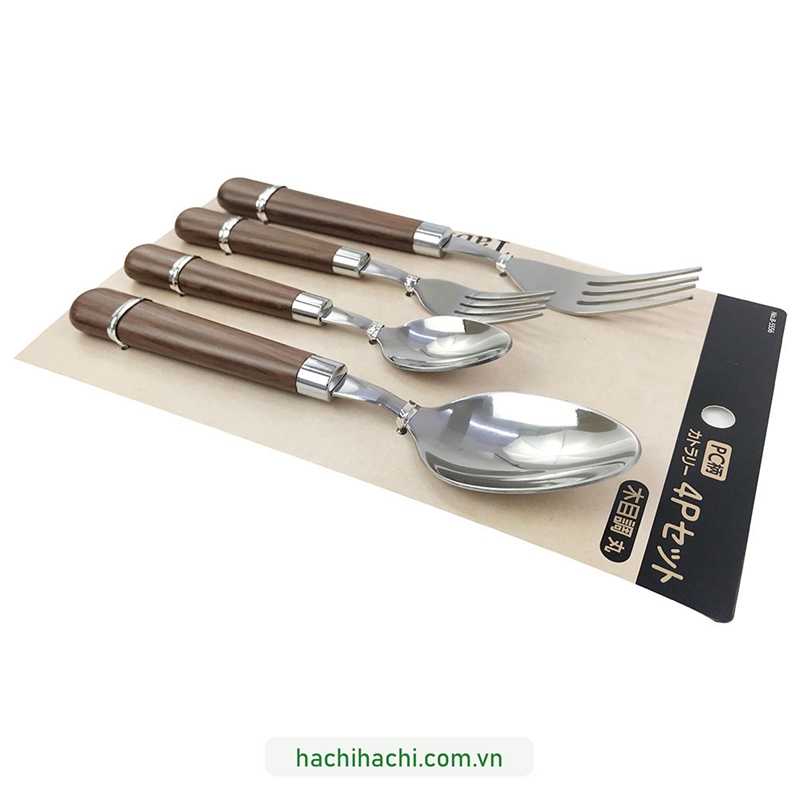 Bộ muỗng nĩa inox 4 cái  thương hiệu PEARL METAL