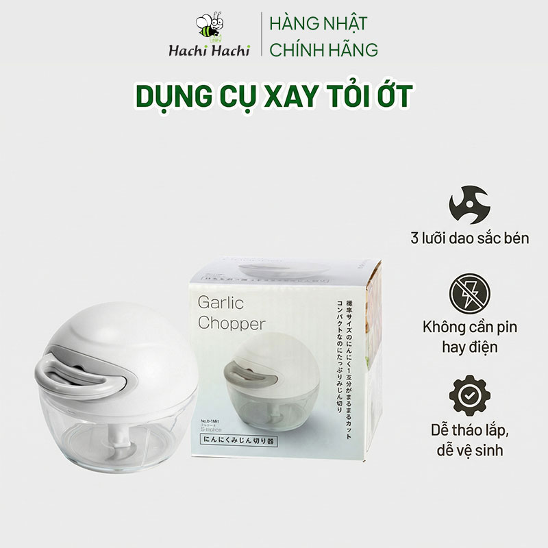 Dụng cụ xay tỏi ớt cầm tay 3 lưỡi dao Pearl Metal thương hiệu PEARL METAL