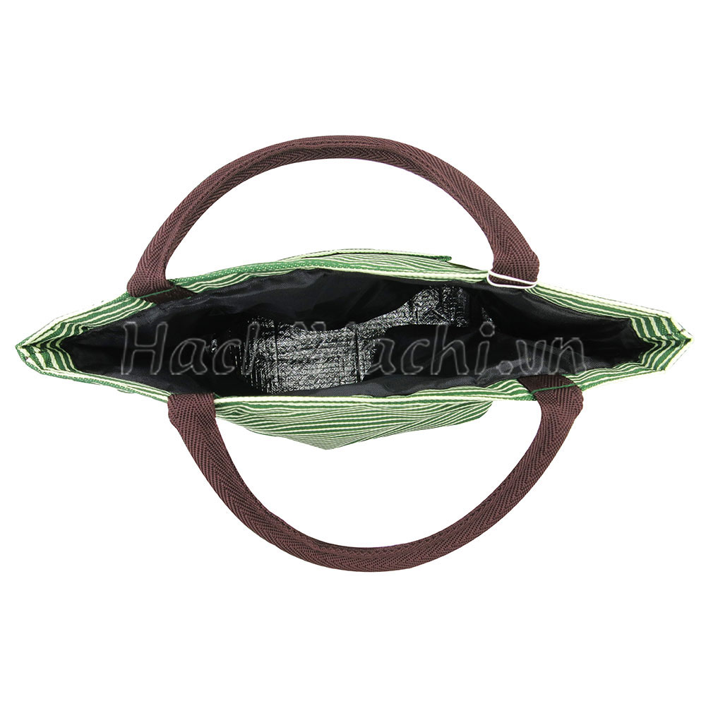 Túi đựng giữ nhiệt Pearl Metal (xanh lá)Loại dây rút thương hiệu PEARL METAL