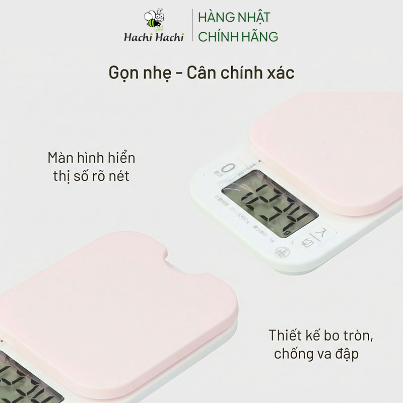 Cân điện tử Pearl Metal 3kg (Trắng hồng) thương hiệu PEARL METAL