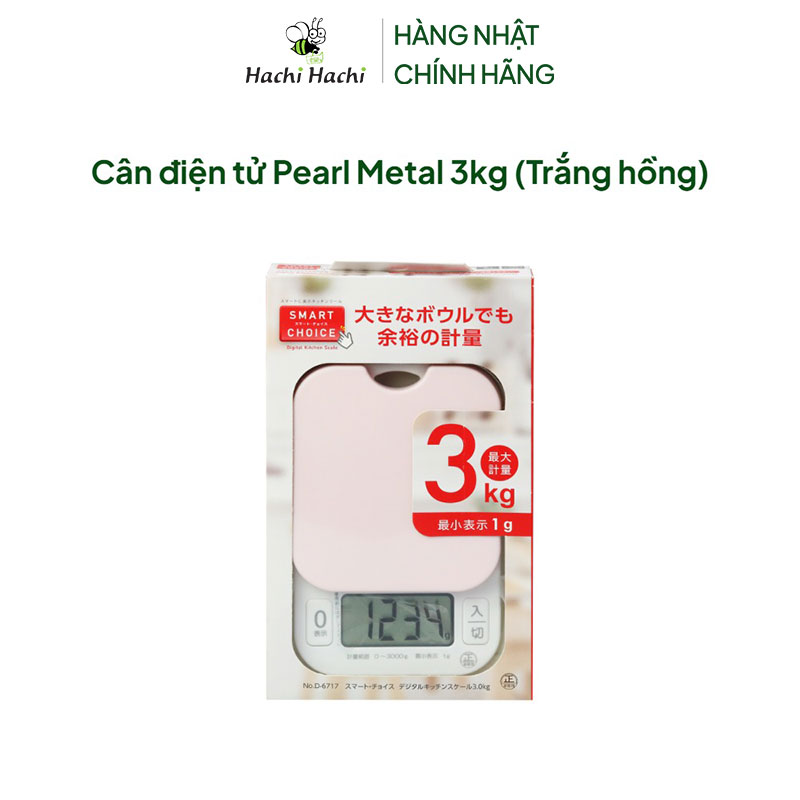Cân điện tử Pearl Metal 3kg (Trắng hồng) thương hiệu PEARL METAL