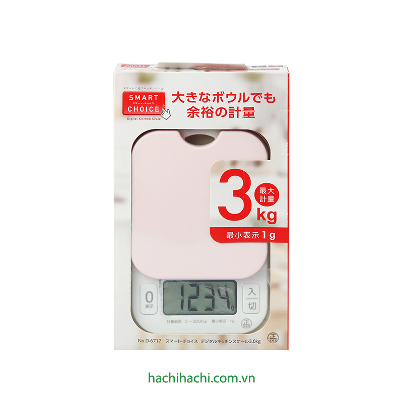 Cân điện tử Pearl Metal 3kg (Trắng hồng)