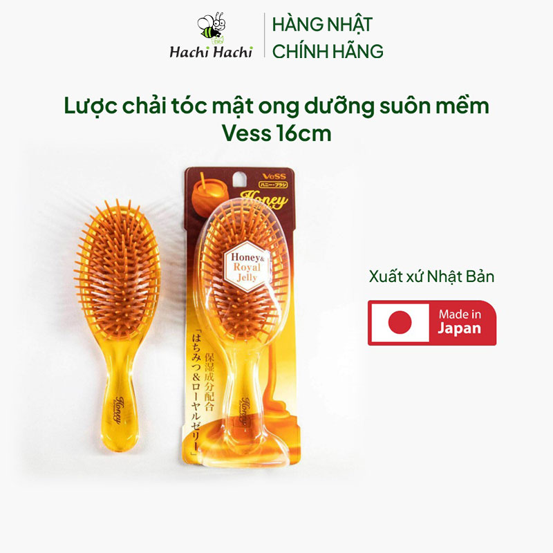 Lược chải tóc mật ong dưỡng suôn mềm Vess 16cm thương hiệu 