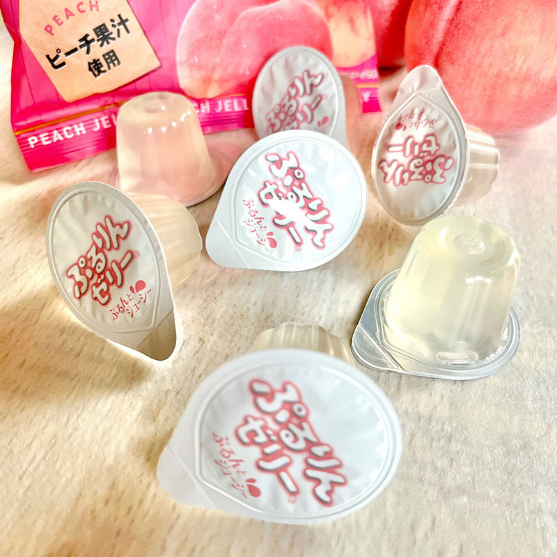 Thạch rau câu vị đào Fujisyo 154g (22g x 7 cái) chứa nước ép đào thương hiệu 