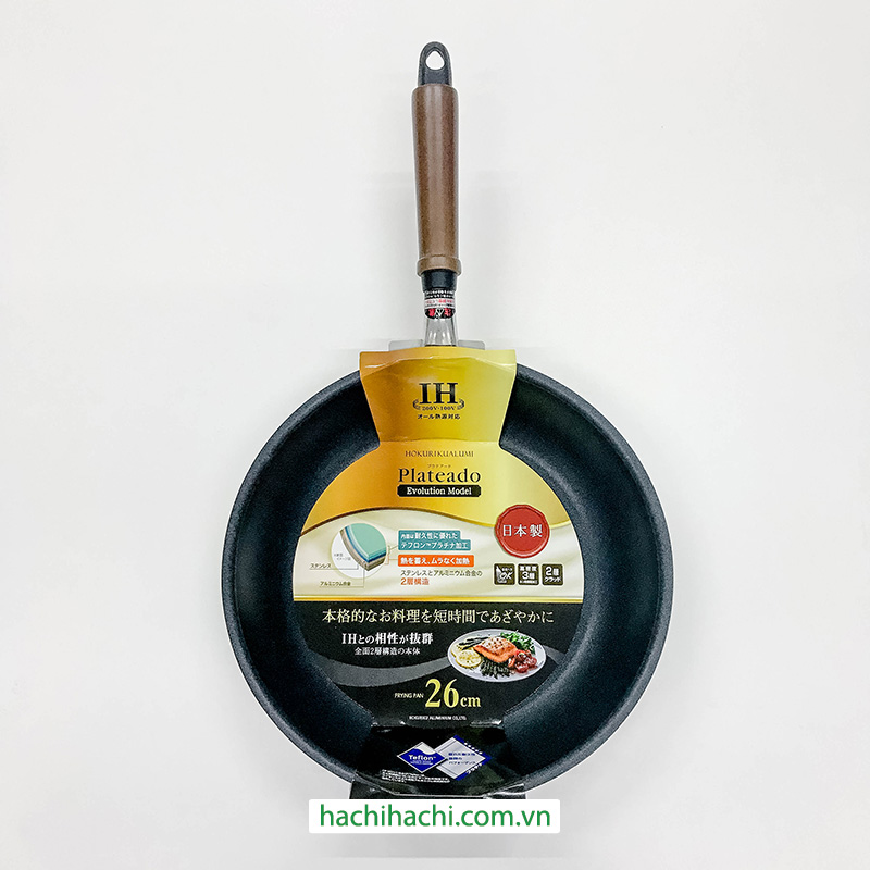 Chảo chống dính cao cấp Nhật Bản Hokuriku 26cm Plateado, dùng được bếp từ thương hiệu HOKURIKU