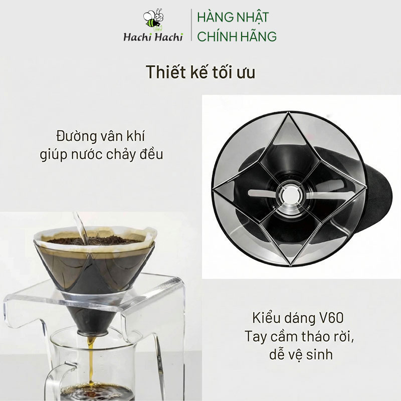 Phễu pha cà phê Hario Nhật Bản (V60-VDMU-02-TB) thương hiệu HARIO