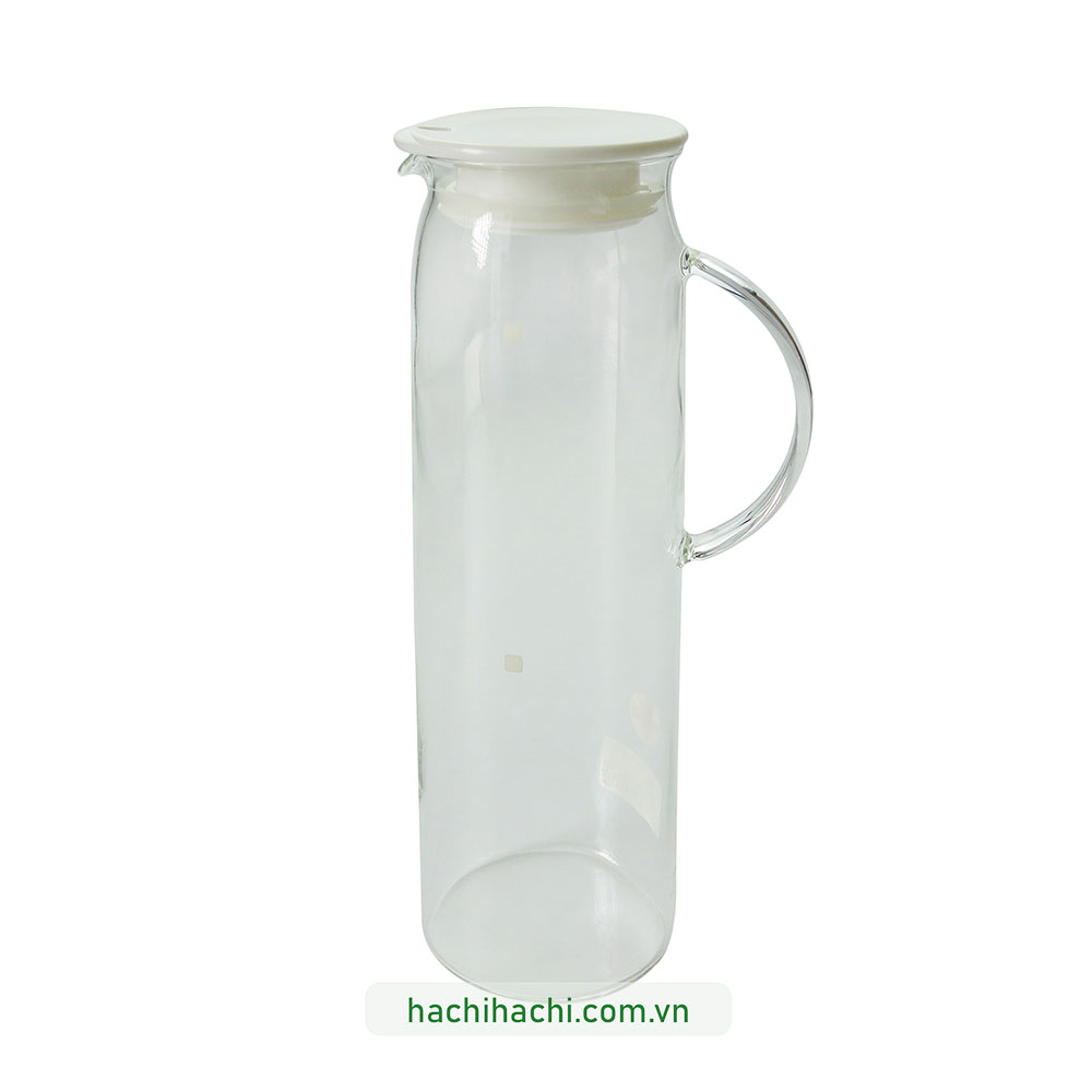 Bình thủy tinh đựng nước Hario nắp đậy chặt 1L (HDP-10PW) thương hiệu HARIO