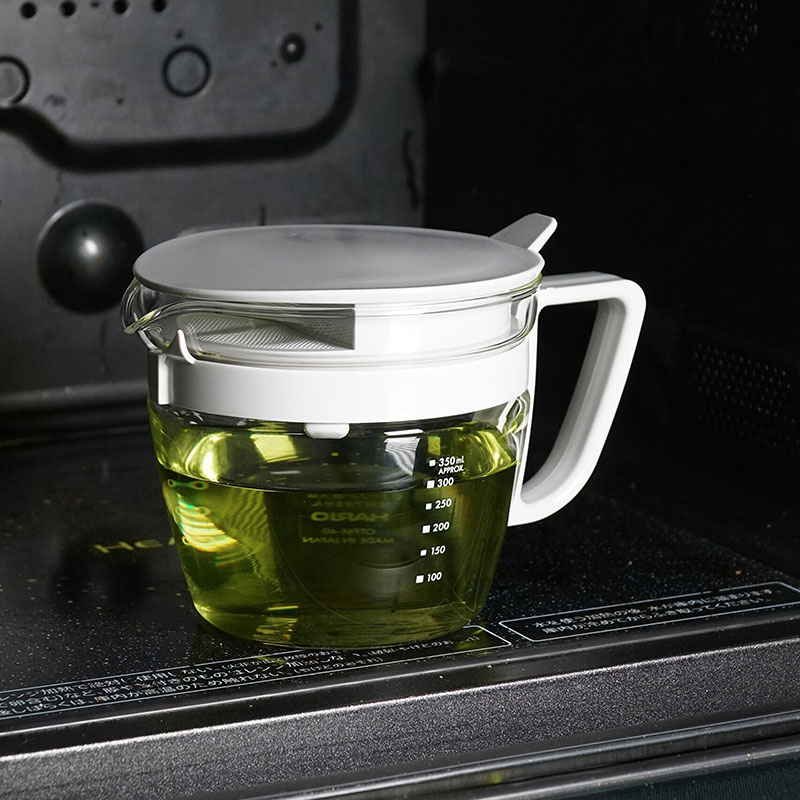 Bình trà thủy tinh chịu nhiệt nắp lưới lọc Hario Nhật Bản 400ml OTPM-40-PGR thương hiệu HARIO