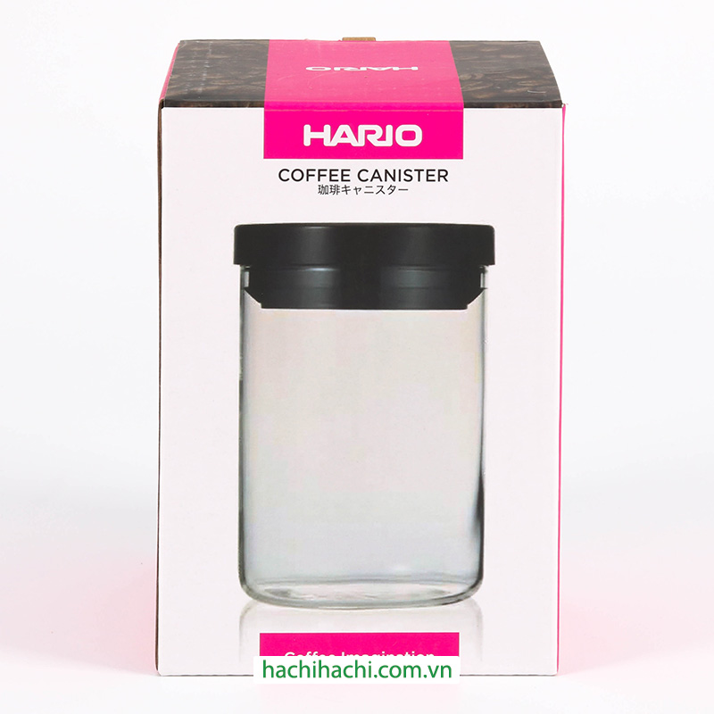 Hộp thủy tinh chịu nhiệt Hario đựng cà phê 800ml MCNR-200-B thương hiệu HARIO