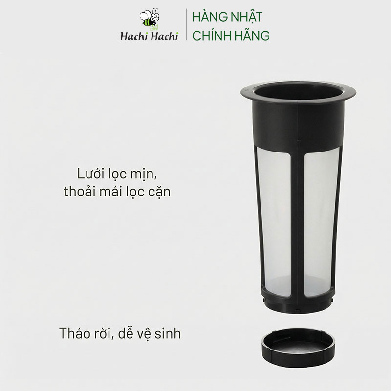 Bình pha trà cà phê Cold Brew, ủ lạnh cà phê Nhật Bản Hario 1L MCPN-14B (Đen) thương hiệu HARIO