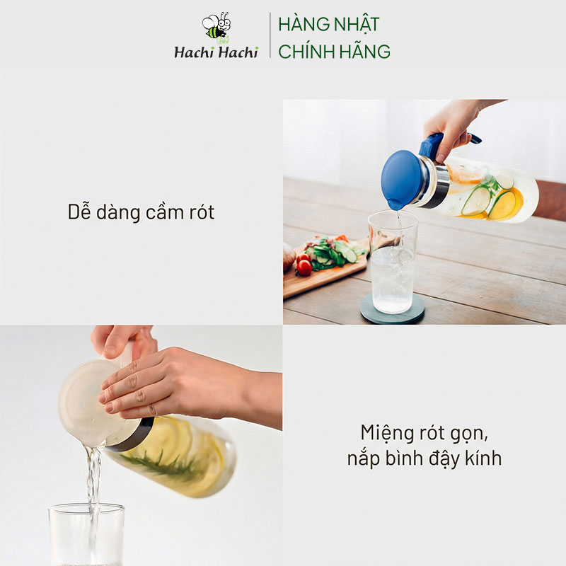 Bình thủy tinh Hario 1.4L RPBN-14-TW (Trắng) thương hiệu HARIO