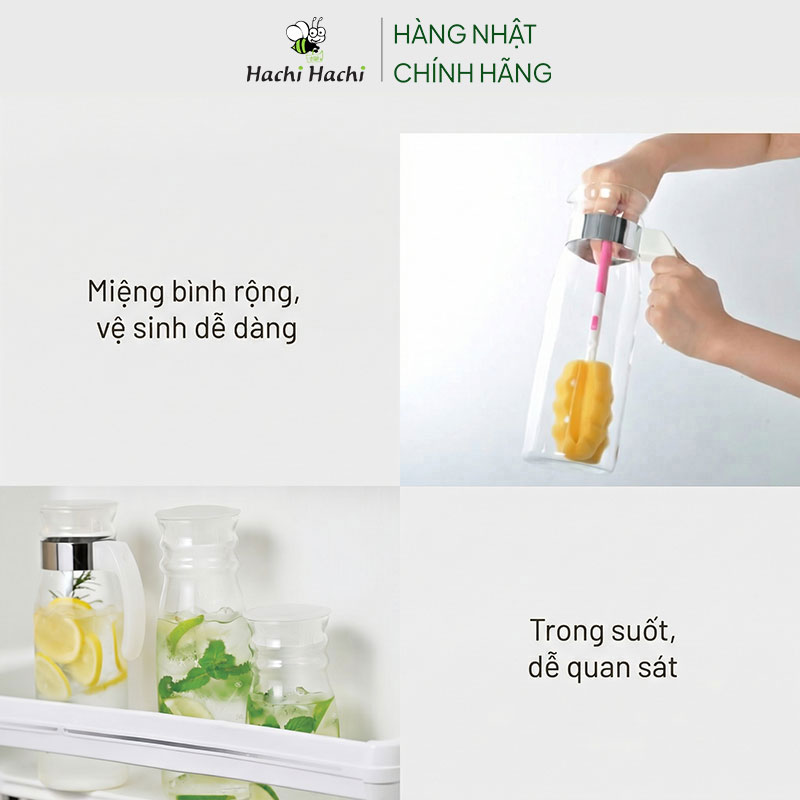 Bình thủy tinh Hario 1.4L RPBN-14-TW (Trắng) thương hiệu HARIO