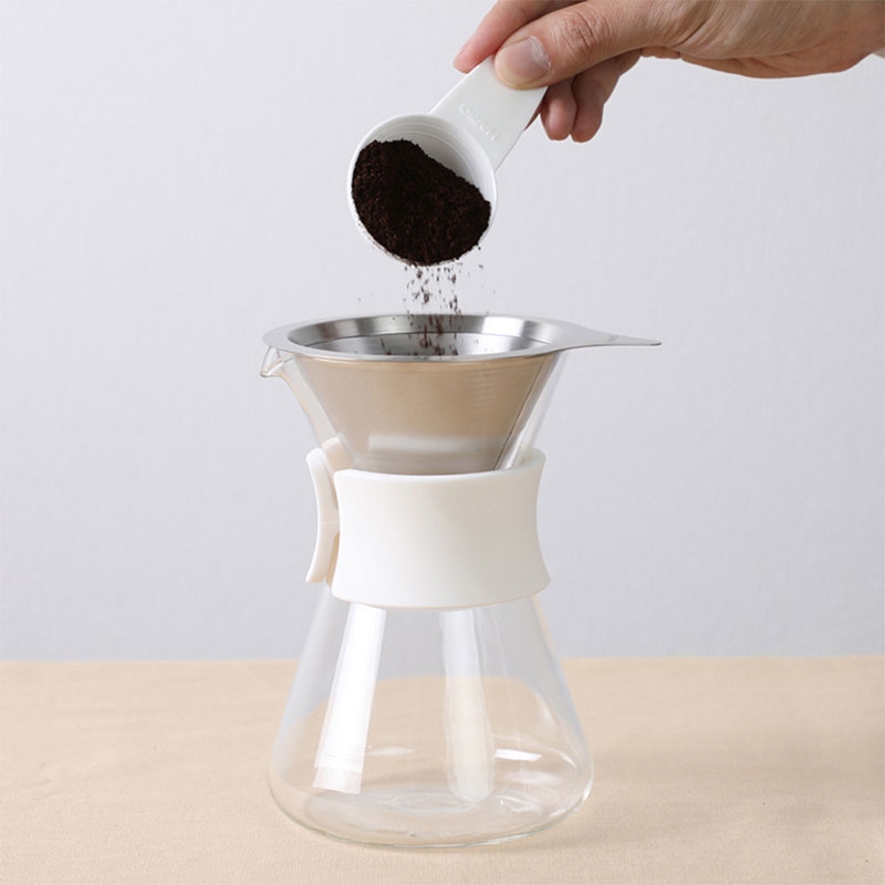 Bình pha cà phê Hario Dripper 400ml S-GCM-40-W (Kèm phễu inox) thương hiệu HARIO