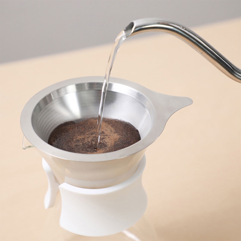Bình pha cà phê Hario Dripper 400ml S-GCM-40-W (Kèm phễu inox) thương hiệu HARIO