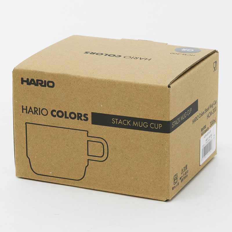 Ly thủy tinh chịu nhiệt cao cấp Hario Stack Mug Cup 300ml HCM-300-GR (Màu xám) thương hiệu HARIO