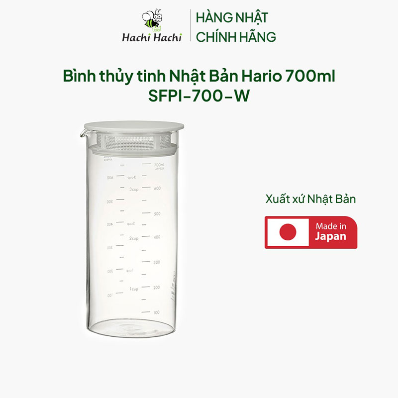 Bình thủy tinh Nhật Bản Hario 700ml SFPI-700-W thương hiệu HARIO