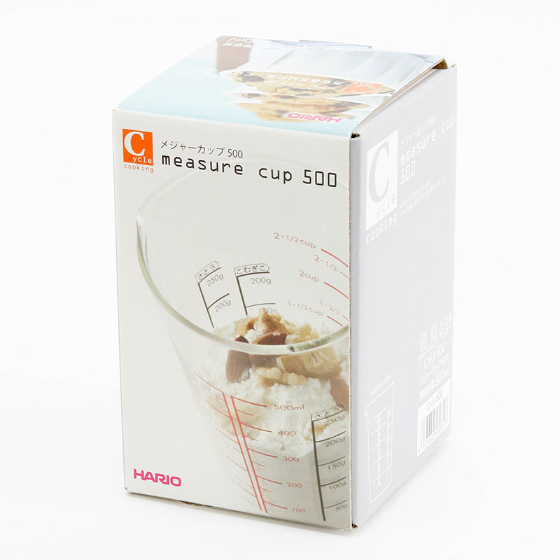 Ca đo lường, ca đong chia vạch thủy tinh Nhật Bản Hario 500ml CMJ-500 thương hiệu HARIO