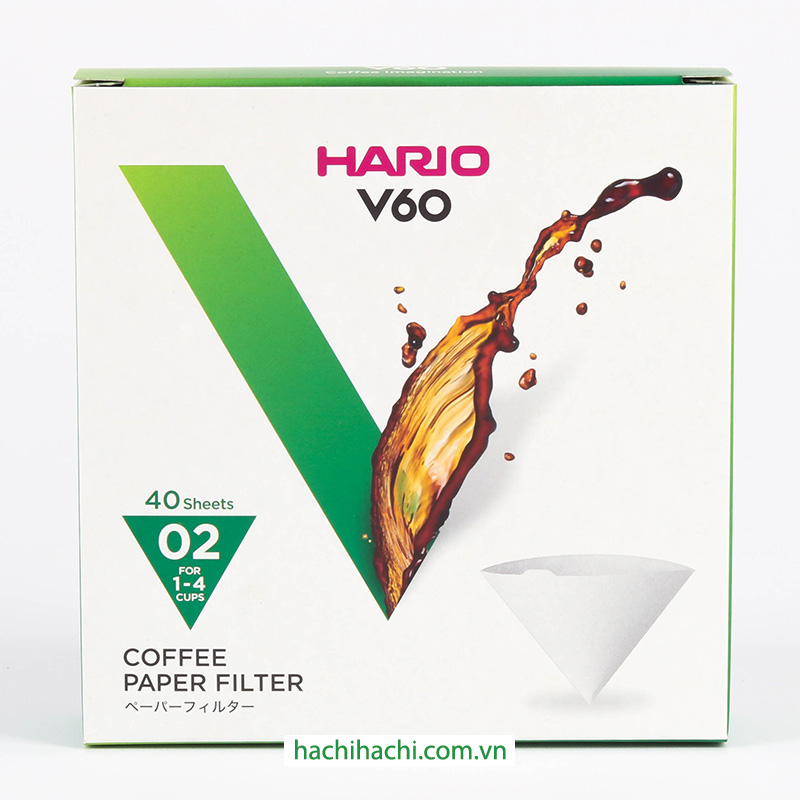 Giấy lọc cà phê Hario Nhật Bản 40 cái (V60-VCF-02-40W) thương hiệu HARIO