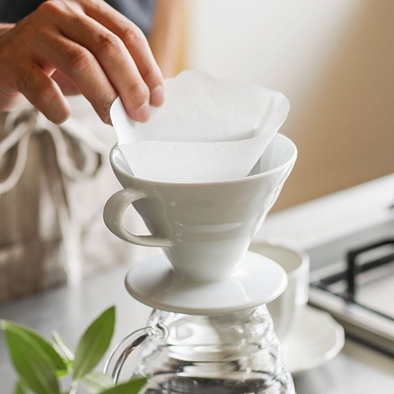 Giấy lọc cà phê Hario Nhật Bản 100 cái (V60-VCF-01-100W) 1-2 cups, màu trắng thương hiệu HARIO