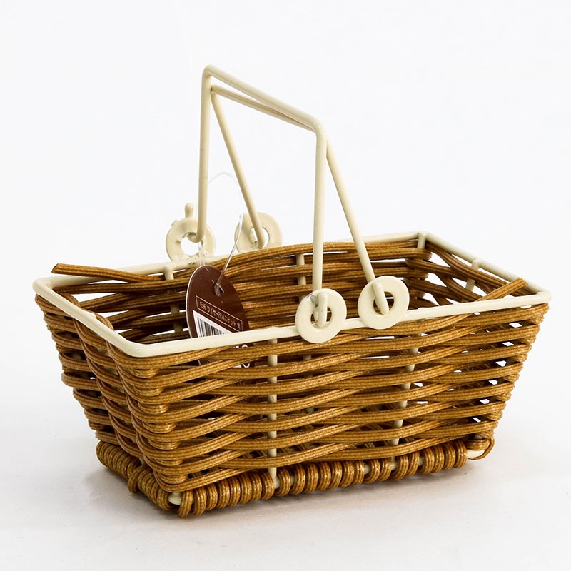 Rổ nhựa giả mây hình chữ nhật có quai xách 6.3x9.7cm (Nhiều mẫu)-Giao mẫu ngẫu nhiên thương hiệu HAYASHI IMANITY