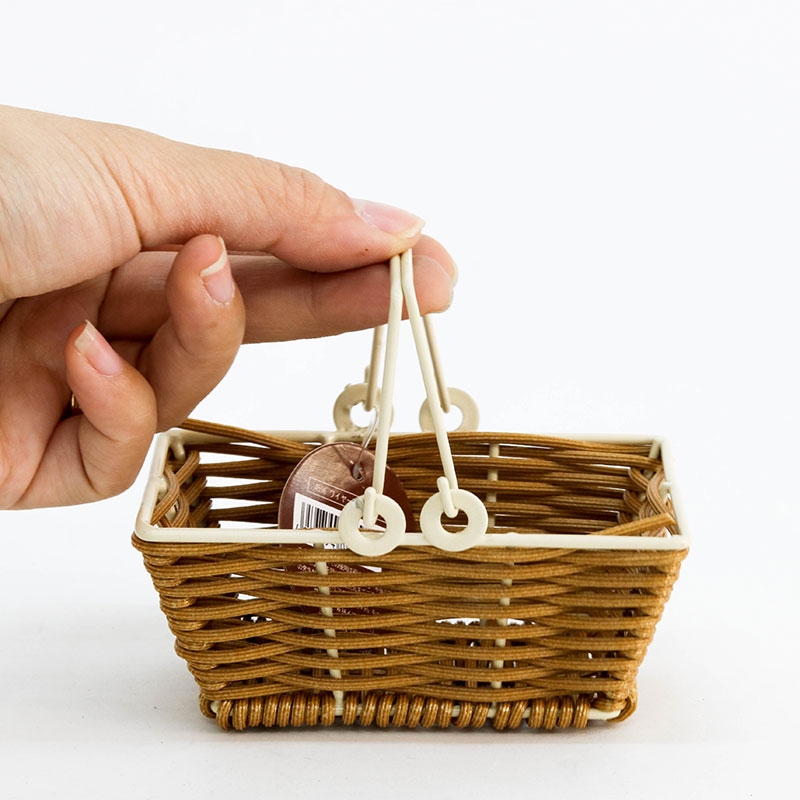 Rổ nhựa giả mây hình chữ nhật có quai xách 6.3x9.7cm (Nhiều mẫu)-Giao mẫu ngẫu nhiên thương hiệu HAYASHI IMANITY