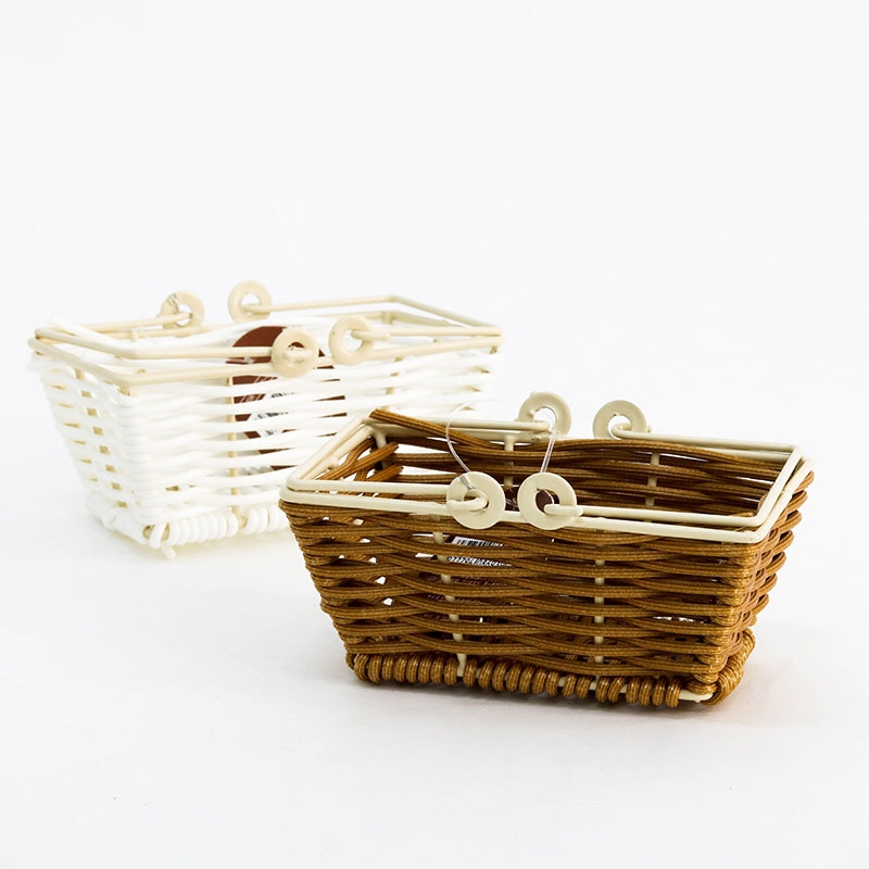 Rổ nhựa giả mây hình chữ nhật có quai xách 6.3x9.7cm (Nhiều mẫu)-Giao mẫu ngẫu nhiên thương hiệu HAYASHI IMANITY