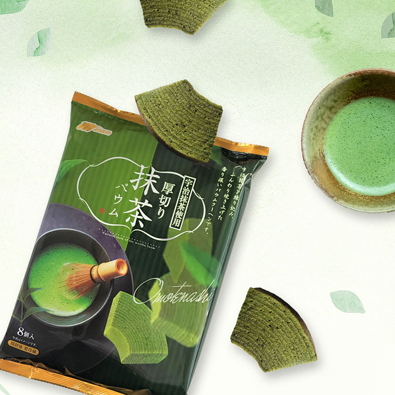 Bánh Baumkuchen trà xanh matcha Marukin 200g (8 cái)  thương hiệu MARUKIN FOOD