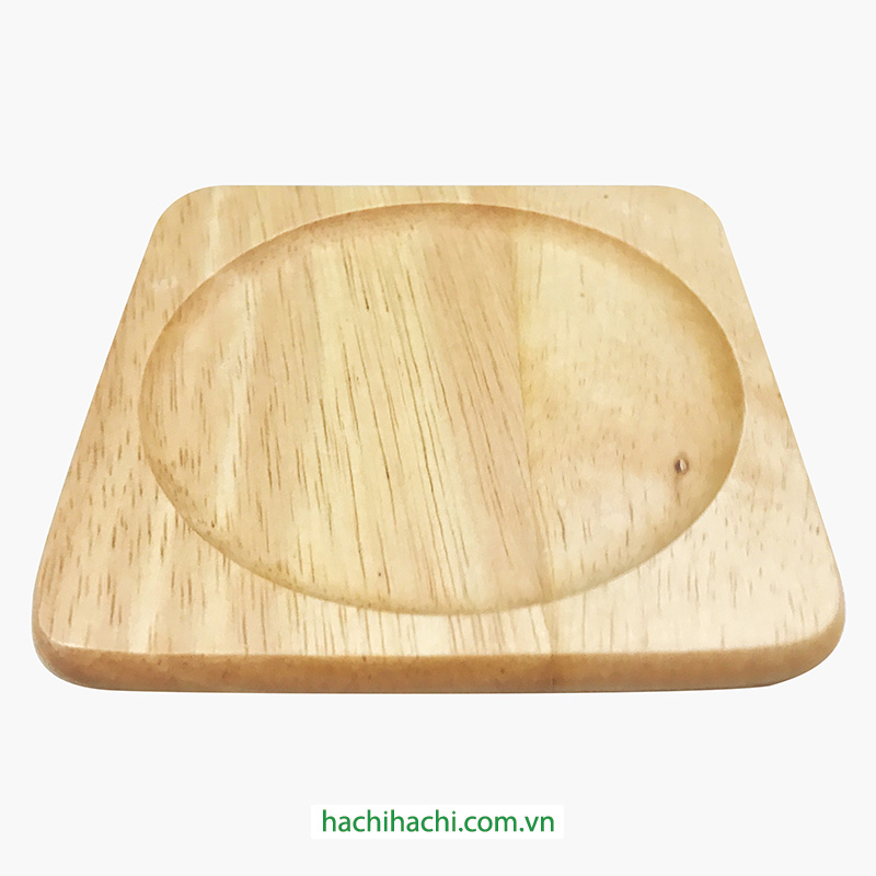 Miếng lót ly, đế lót ly, tấm lót ly bằng gỗ 9.3x9.3cm  thương hiệu MARUKI
