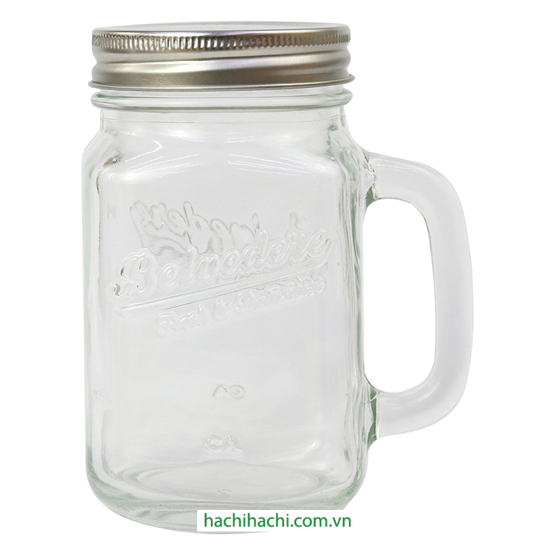 Ly thủy tinh nắp cắm ống hút 500ml thương hiệu MARUKI