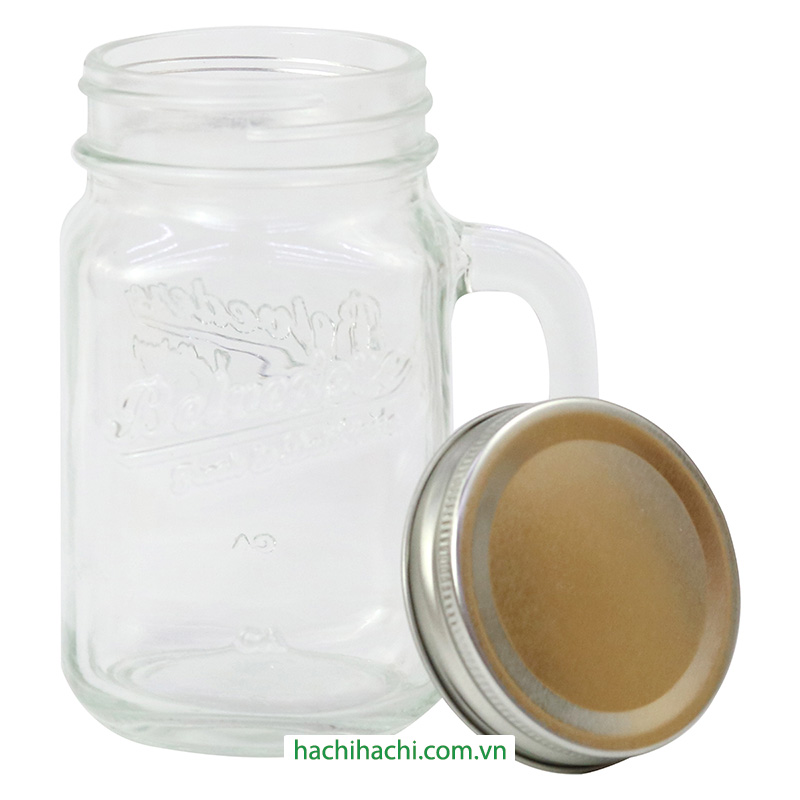 Ly thủy tinh nắp cắm ống hút 500ml thương hiệu MARUKI