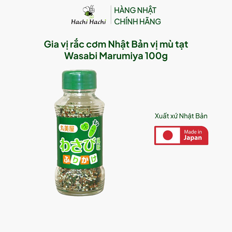 Gia vị rắc cơm Nhật Bản vị mù tạt Wasabi Marumiya 100g thương hiệu MARUMIYA SHOKUHIN