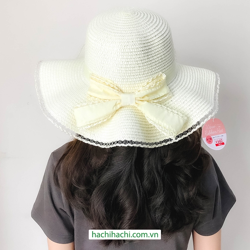 Nón rộng vành chống nắng, chu vi vòng đầu 56cm (Trắng kem) thương hiệu MATSUNO INDUSTRY