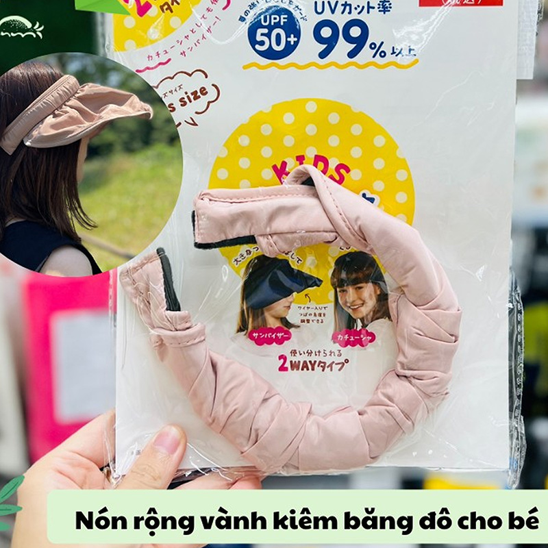 Nón rộng vành kiêm băng đô chống tia UV 99% cho bé, chu vi vòng đầu 45-50cm (Nhiều mẫu)-Giao mẫu ngẫu nhiên thương hiệu MATSUNO INDUSTRY