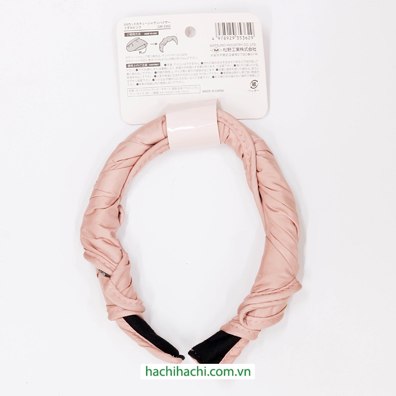Nón rộng vành chống nắng tia UV 99% kiêm băng đô (Hồng) thương hiệu MATSUNO INDUSTRY