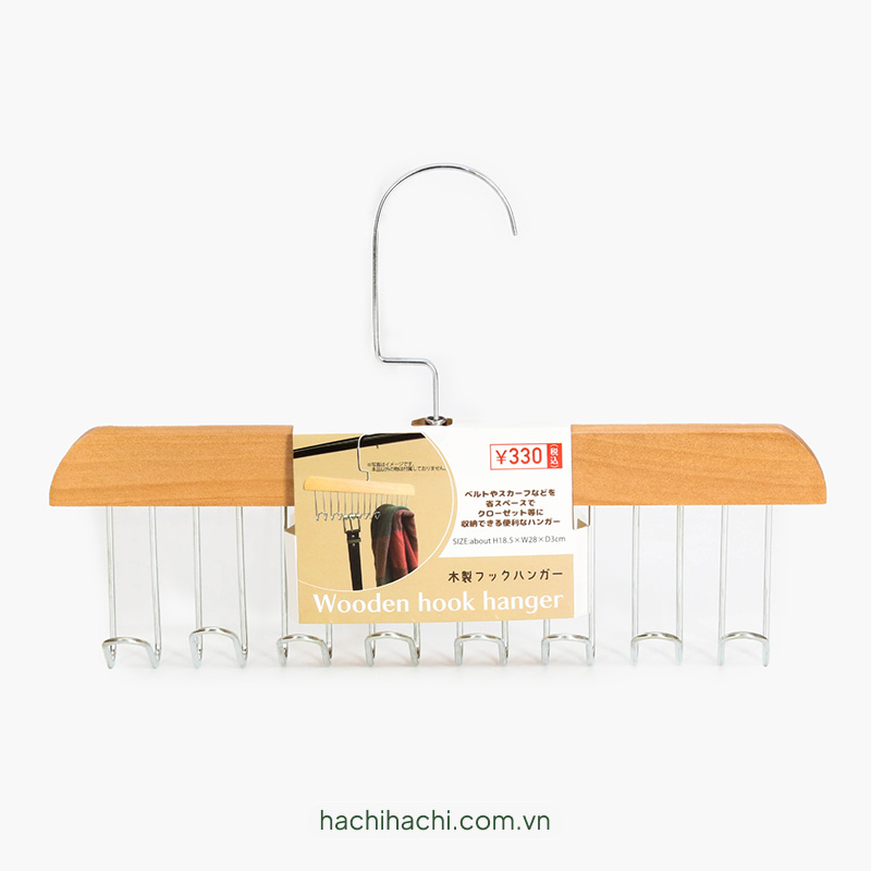Móc treo đồ đa năng bằng gỗ 8 móc