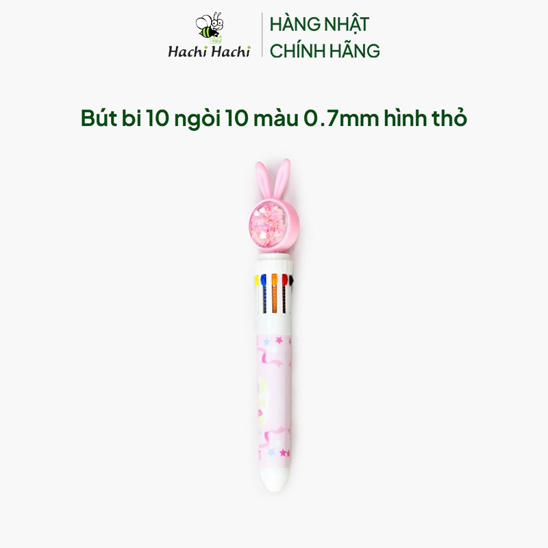 Bút bi 10 ngòi 10 màu 0.7mm hình thỏ thương hiệu MATSUNO INDUSTRY