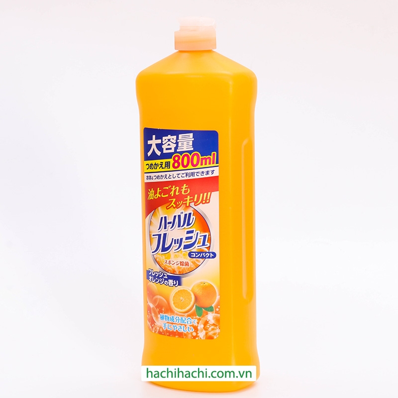 Nước rửa chén trung tính Herbal Fresh Compact hương cam 800ml thương hiệu MITSUEI
