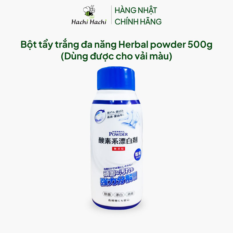 Bột tẩy trắng đa năng Herbal powder 500g (Dùng được cho vải màu) thương hiệu MITSUEI