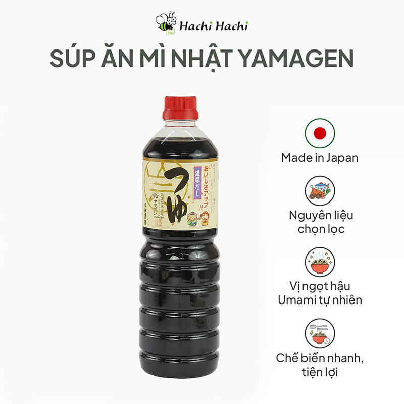 Nước tương súp ăn mì Nhật Yamagen 1L thương hiệu YAMAGEN JOUZOU