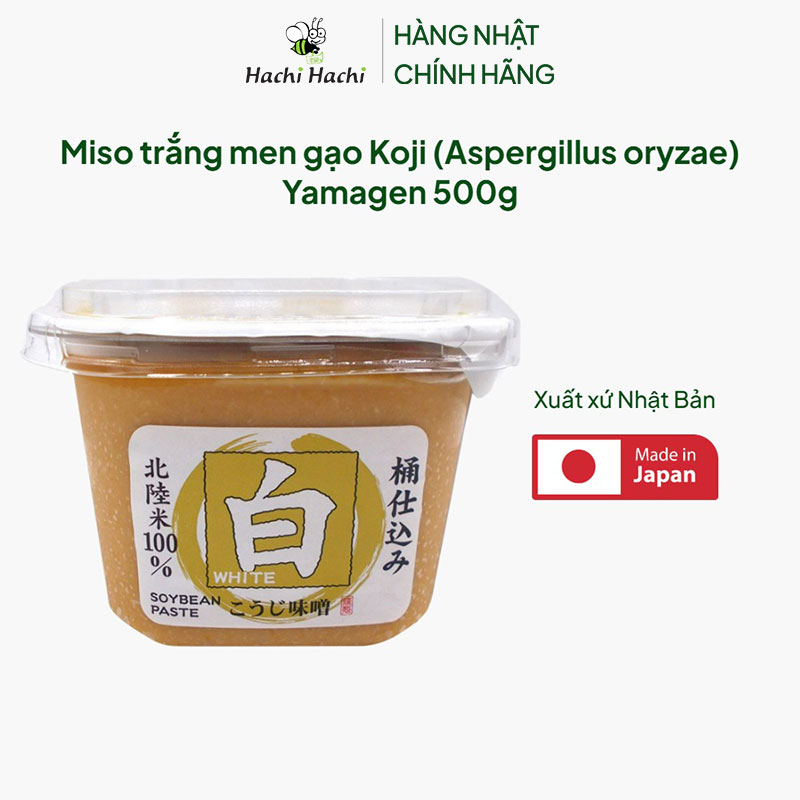Miso trắng men gạo Koji (Aspergillus oryzae) Yamagen 500g thương hiệu YAMAGEN JOUZOU