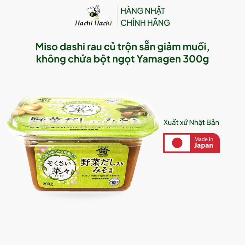 Miso dashi rau củ trộn sẵn giảm muối, không chứa bột ngọt Yamagen 300g thương hiệu YAMAGEN JOUZOU