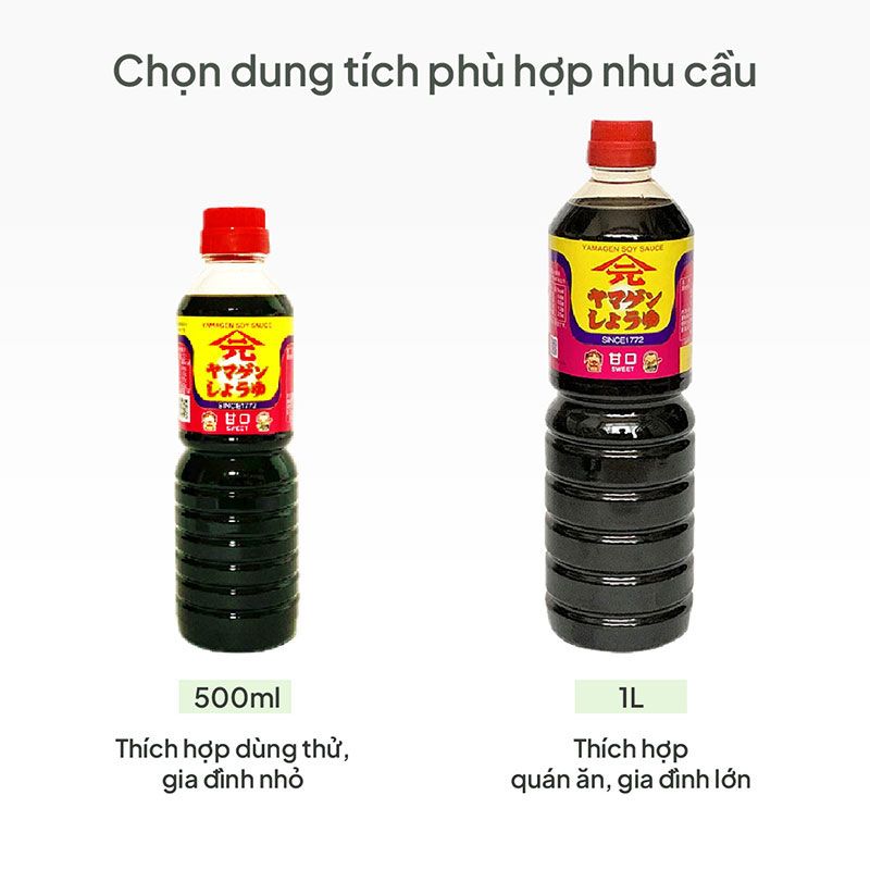 Nước tương đậu nành Shoyu Yamagen vị thanh dịu 1L  thương hiệu YAMAGEN JOUZOU