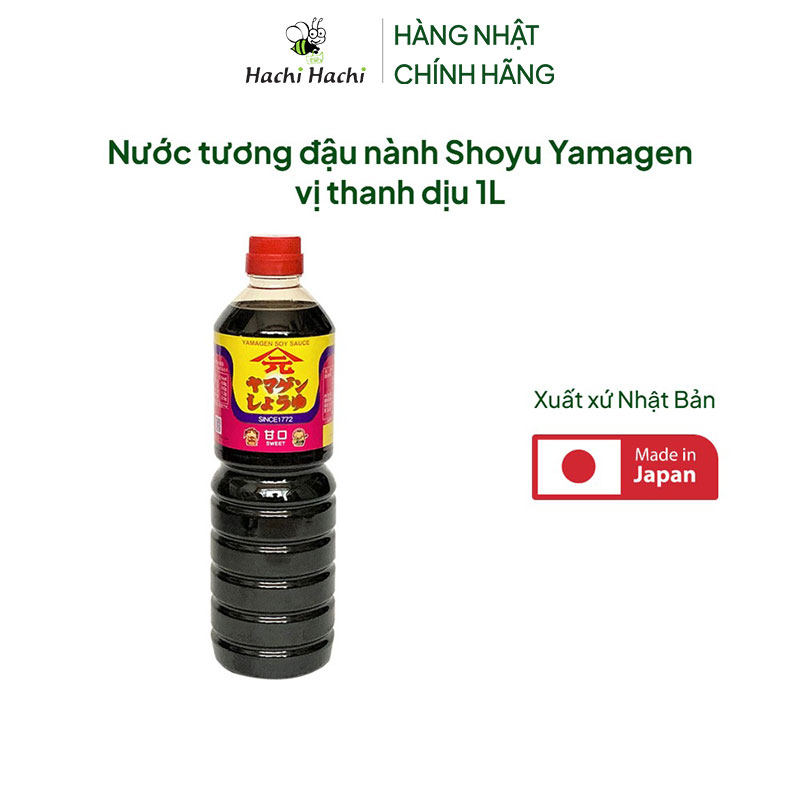 Nước tương đậu nành Shoyu Yamagen vị thanh dịu 1L  thương hiệu YAMAGEN JOUZOU
