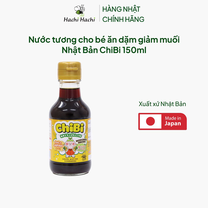Nước tương Chibi Nhật Bản cho bé 150ml (giảm muối) thương hiệu CHIBI