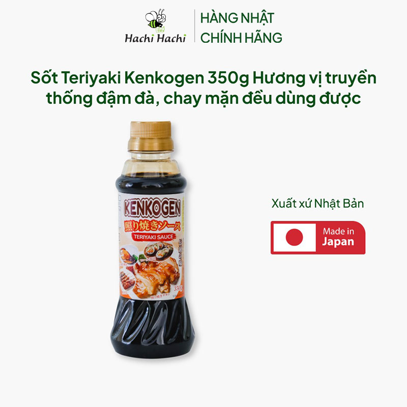 Sốt Teriyaki Nhật Bản Kenkogen 350g Hương vị truyền thống đậm đà, chay mặn đều dùng được thương hiệu KENKOGEN