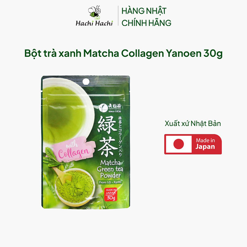 Bột trà xanh Matcha Collagen Yanoen 30g thương hiệu YANOEN