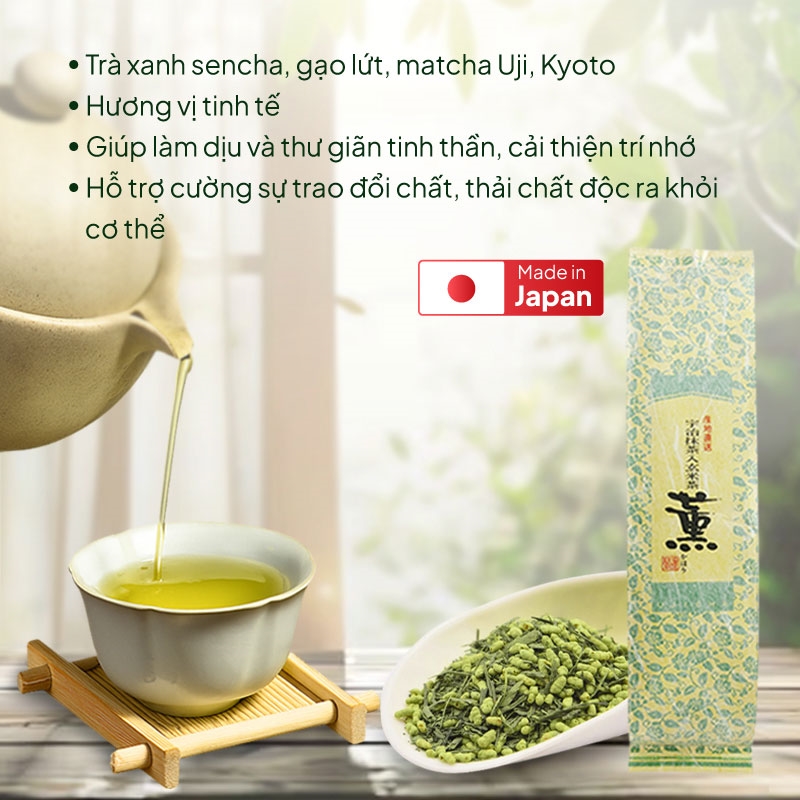Trà gạo lứt Matcha Uji 200g thương hiệu YANOEN