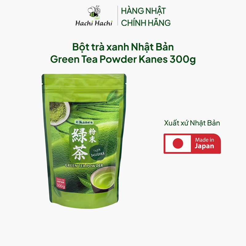 Bột trà xanh Nhật Bản Green Tea Powder Kanes 300g thương hiệu KANES SEICHA