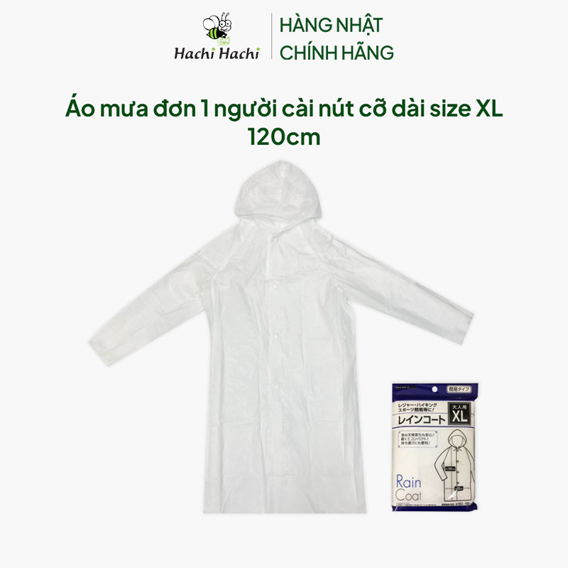 Áo mưa đơn 1 người cài nút cỡ dài size XL 120cm thương hiệu SEIWAPRO
