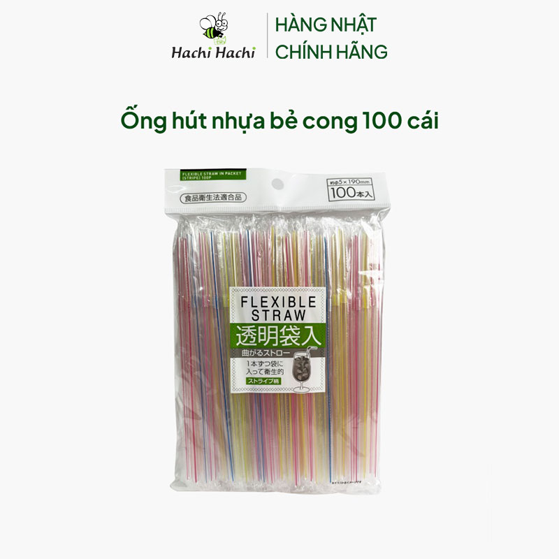 Ống hút nhựa bẻ cong 100 cái thương hiệu SEIWAPRO